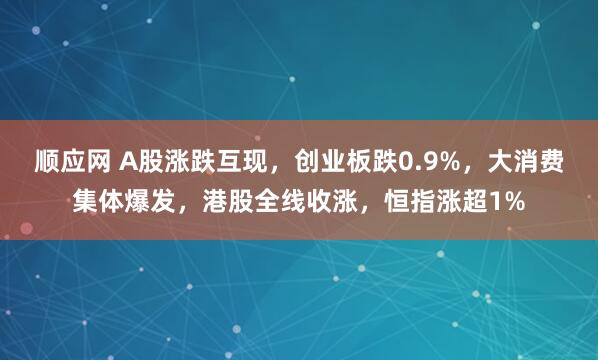 顺应网 A股涨跌互现，创业板跌0.9%，大消费集体爆发，港股全线收涨，恒指涨超1%